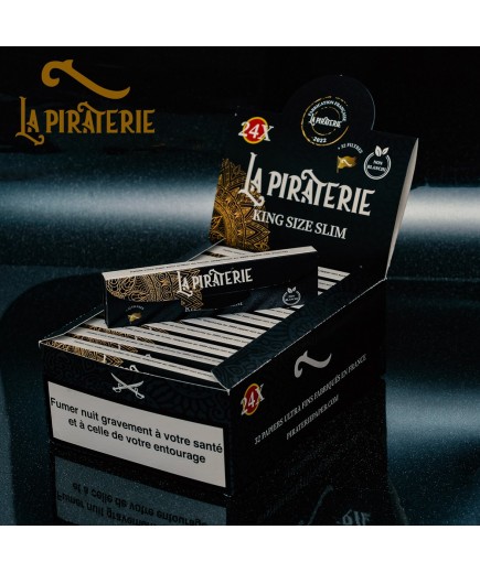 Feuilles Slim + Cartons - La Piraterie - Non-blanchi (32 Feuilles + 32 cartons) - 24 par boite - DISPONIBLE