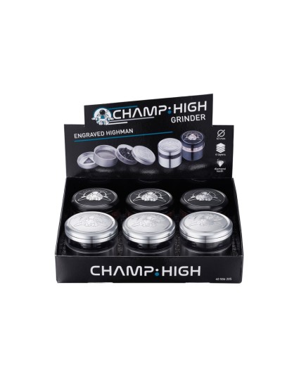 Grinder "HIGH ENGRAVED ALU" - 63mm - Display de 6 - 4 parties