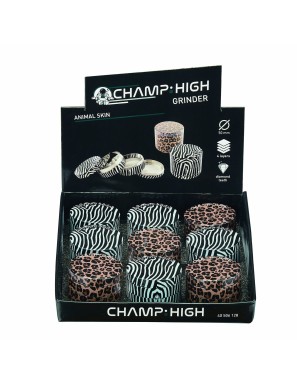 Grinder Champ "HIGH ANIMAL SKIN" - 50mm - Display de 9 - 4 parties