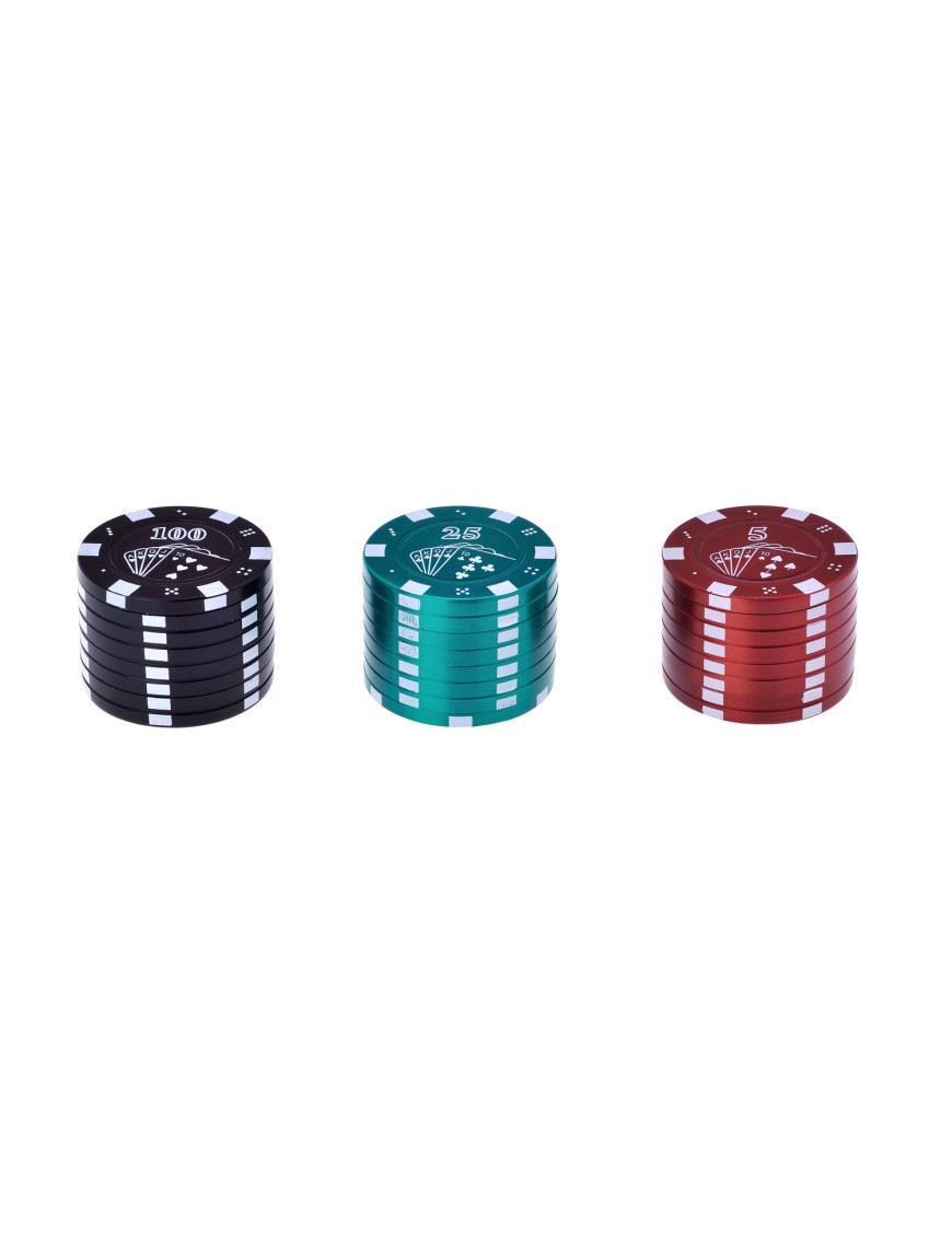 Grinder métal "POKER CHIPS" - 42mm - 3 parties