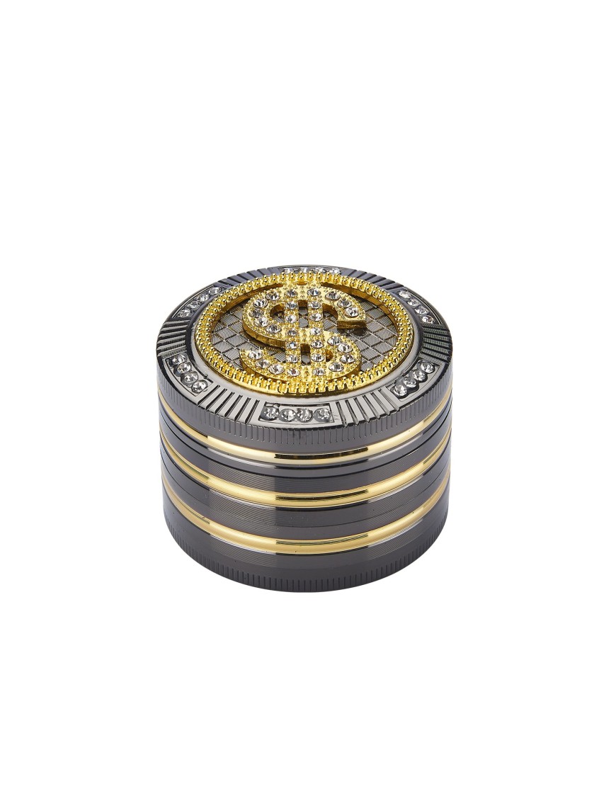 Grinder "BLING BLING DOLLAR" - 50mm - à l'unité - 4 parties