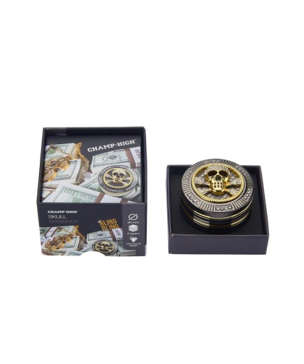 Grinder "BLING BLING SKULL" - 50mm - à l'unité - 4 parties