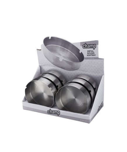 Cendriers en métal "CHAMP ROUND" - Display de 6 - 12cm -