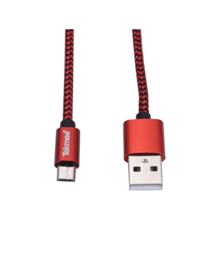 TEKMEE Cable rond MICRO USB en nylon tressé 1M - à l'unité -