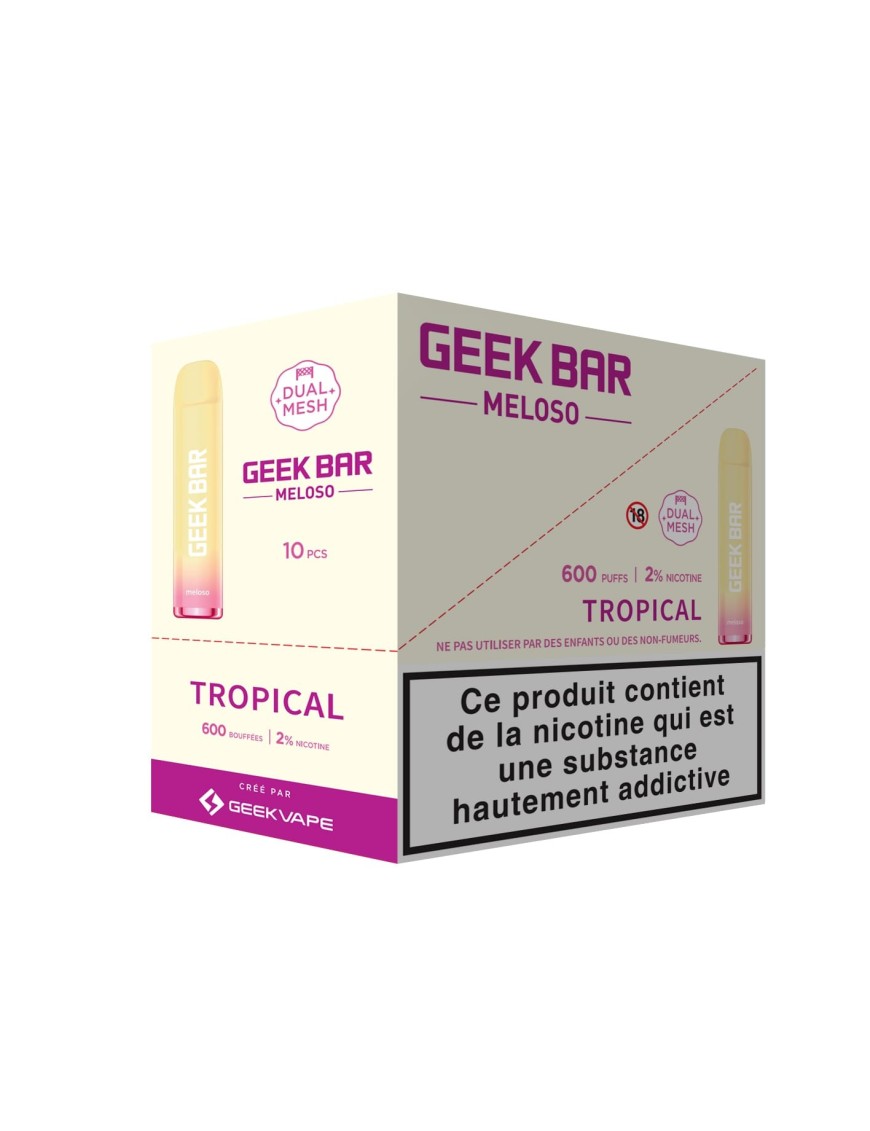 Meloso Tropical - Geek Bar - 600 Puff - DISPLAY DE 10