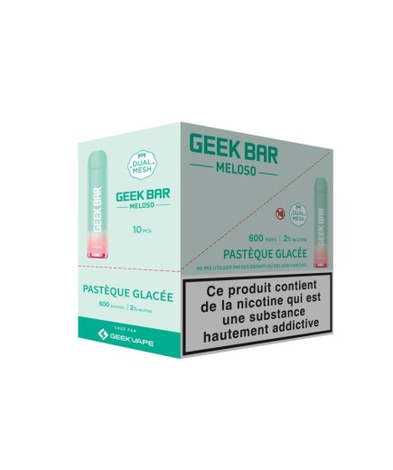 Meloso Pastèque glaçé - Geek Bar - 600 Puff - DISPLAY DE 10