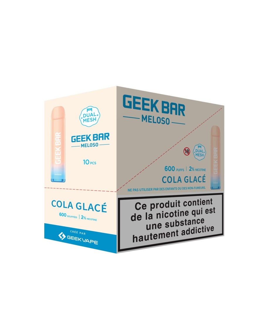 Meloso Cola glaçé - Geek Bar - 600 Puff - DISPLAY DE 10