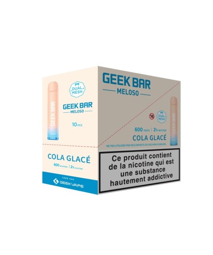 Meloso Cola glaçé - Geek Bar - 600 Puff - DISPLAY DE 10
