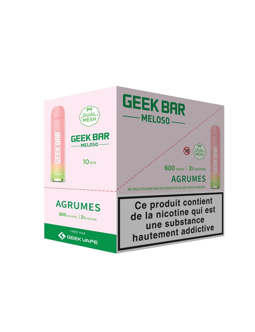 Meloso Agrumes - Geek Bar - 600 Puff - DISPLAY DE 10