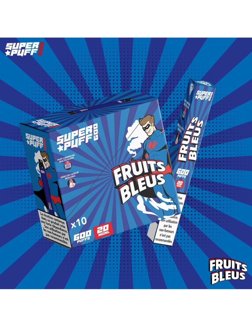 Fruits Bleus - Super Puff - 600 puffs - Display de 10