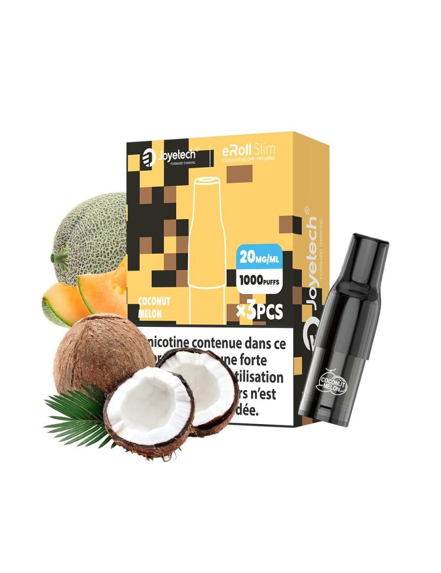 Coconut Melon - Cartouches pré rempli 2ml pour eRoll Slim (Par 3) - Joyetech