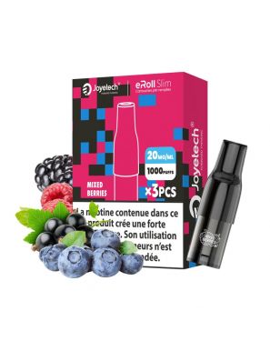 Mixed Berries - Cartouches pré rempli 2ml pour eRoll Slim (Par 3) - Joyetech