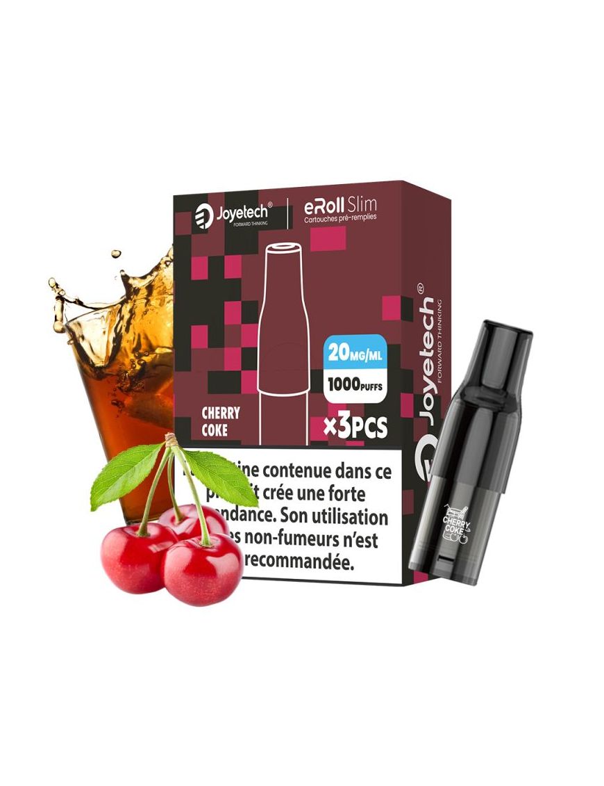 Cherry Coke - Cartouches pré rempli 2ml pour eRoll Slim (Par 3) - Joyetech 