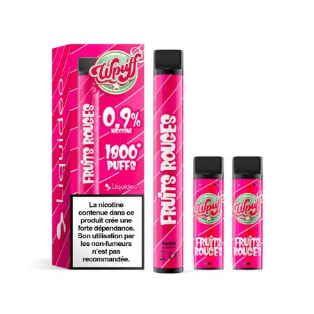 Kit Fruits Rouges Batterie + 3 pods - Wpuff 1800