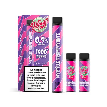Kit Myrtille Framboyante Batterie + 3 pods - Wpuff 1800