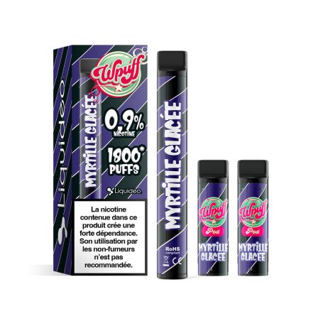 Kit Myrtille Glacée Batterie + 3 pods - Wpuff 1800