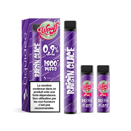 Kit Raisin Glacée Batterie + 3 pods - Wpuff 1800