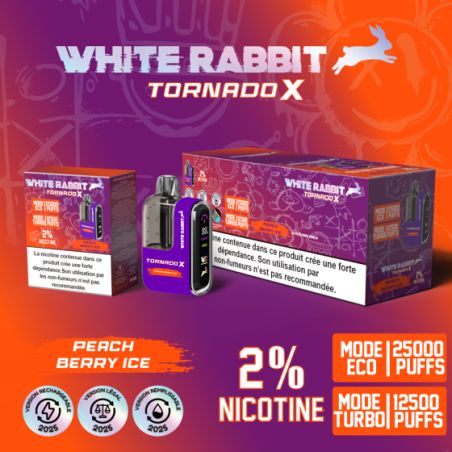 Peach Berry Ice - Tornado X 25000 Puff - à l'unité