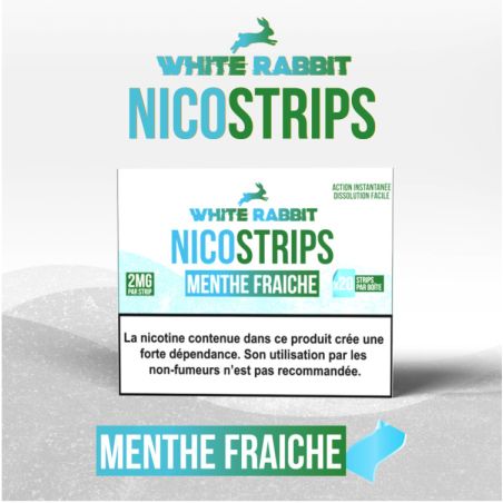 Menthe fraiche 2mg - Nico strips - White Rabbit