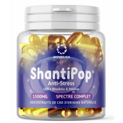 Anti stress - 30 Gelules Liquides Shantipop - CBD Rhodolia & Melisse - 1500mg - Novaloa
