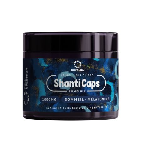 Sommeil - 30 Gelules Shanticaps - mélatonine - 1000mg - Novaloa