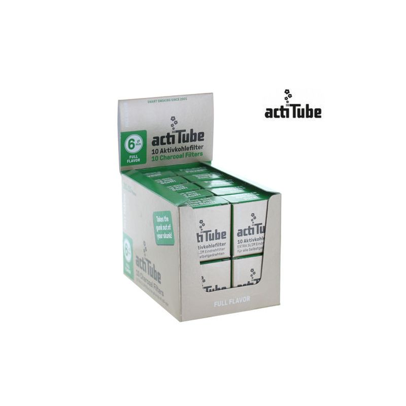 Filtres à charbon Slim - Boite de 20 par 10 unité - 7mm - Actitube
