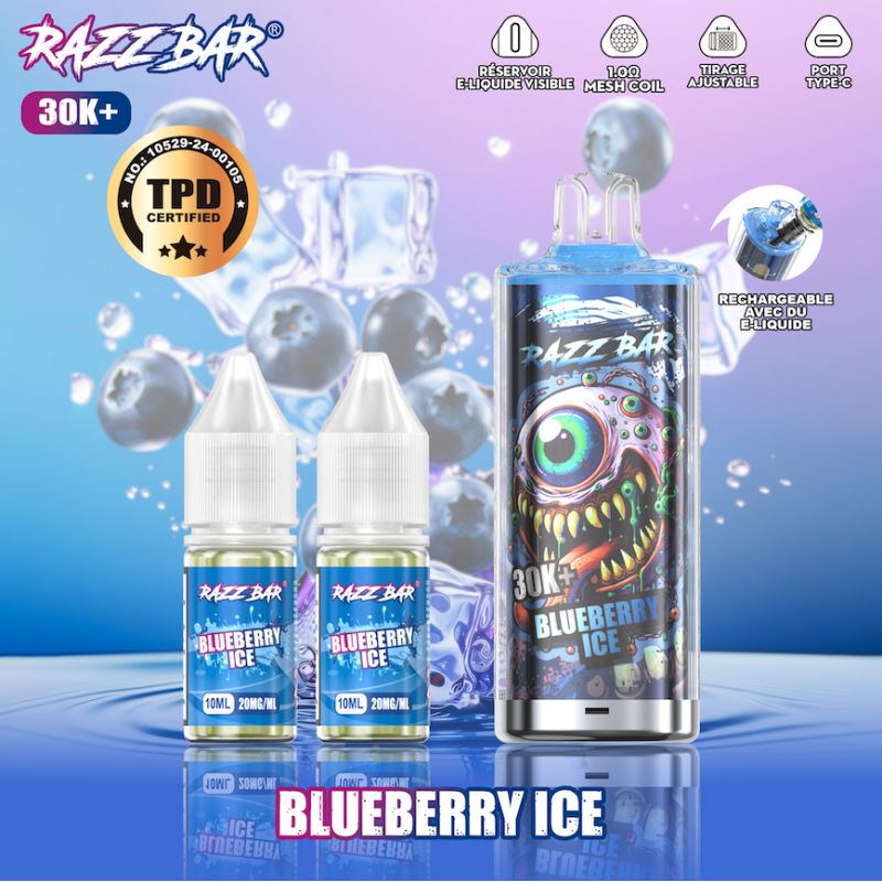 Blueberry Ice 30K 20mg - Razz Bar