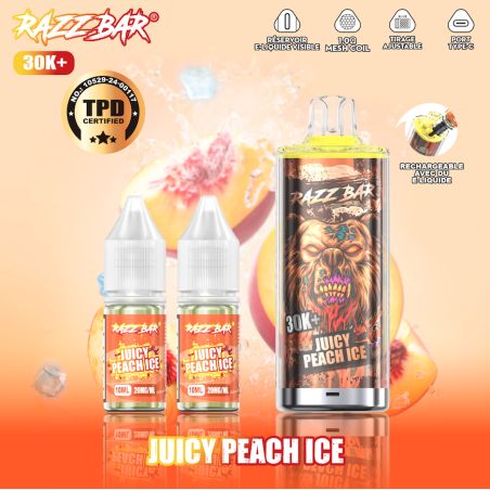 Juicy Peach Ice 30K 20mg - Razz Bar