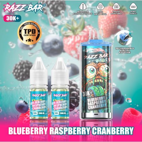 Blueberry Raspberry Cranberry 30K 20mg - Razz Bar