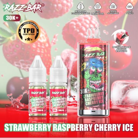 Strawberry Raspberry Cherry Ice 30K 20mg - Razz Bar