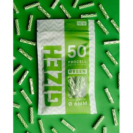Gizeh Sachet de 50 Filtres PROCELL au charbon actif - 6mm - Display de 10